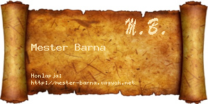 Mester Barna névjegykártya