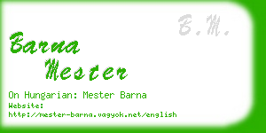 barna mester business card